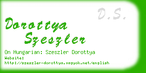 dorottya szeszler business card